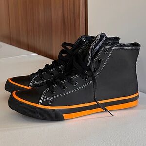 Harley-Davidson Men's Black and Orange Sneakers 9.5M